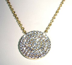 Lenox CZ Pave Circle Pendant Necklace Rose Gold Plated Sterling Silver $217 New - £34.24 GBP