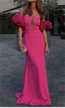 Sweetheart Detachable Lantern Sleeve  Satin  Formal Dress Women evening ... - $108.00