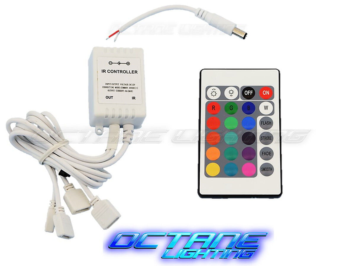 24 Key 16 Color IR Remote Control Controller SMD RGB LED Strip 12V 4-Hea... - $13.95