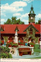 Clock Tower and Fountain Grant&#39;s Farm St. Louis MO Postcard PC366 - £3.98 GBP