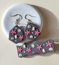 Christmas Clay Earrings, Cute Christmas Hair Clip, Handmade Polymer Clay Jewelry - £11.27 GBP+