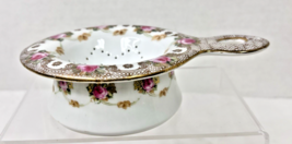 OLD RS Germany 2PC Bone China Tea Strainer Fancy High Tea Reinhold Schle... - $39.11