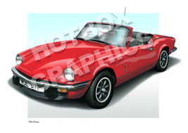 TRIUMPH SPITFIRE PRINT - PERSONALISED ILLUSTRATION OF YOUR CAR - $26.24