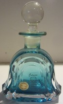 Collezione Glass Italy Crystal Aqua  blue  Faceted Perfume Bottle &amp; Stopper - £17.20 GBP