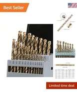 21-Piece M35 Cobalt Drill Set with 135° Split Point - Durable Storage - $966.39 MXN