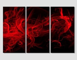 Abstract Red Smoke Canvas Print Abstract Wall Art Red Wall Decor Red Poster Red  - £39.28 GBP