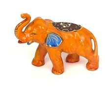 Vintage Japan Porcelain Elephant Figurine Orange Indian Elephant - $407.92 MXN