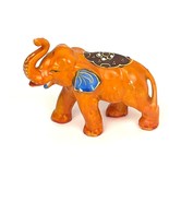 Vintage Japan Porcelain Elephant Figurine Orange Indian Elephant - $407.92 MXN