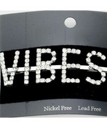 Clear Rhinestone Silver VIBES Bobby Pin Hair Stylish Fashion Clip Accessory - £16.35 GBP