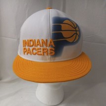 Indiana Pacers Adidas Fitted L XL NBA Hat Cap Basketball Yellow Spellout White - $16.82