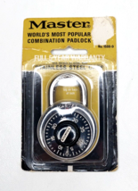 Vtg Master Combination Padlock 1500-D Stainless Steel Locker, Bike or Sports Bag - £15.04 GBP