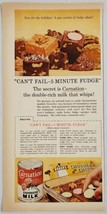 1958 Print Ad Carnation Evaporated Milk 5 Minute Fudge Recipe - £11.53 GBP