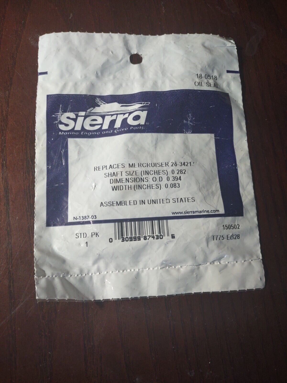 Sierra Oil Seal Fits Mercury, Fits Mercruiser - 18-0518 OEM# 26-34217 - $12.75