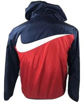 Vintage Nike Windbreaker Big Swoosh Jacket Full Zip Lightweight Hood Small - £31.44 GBP