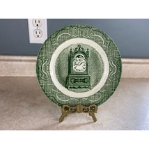 Royal USA Underglaze Mantle Clock Image 6.5&quot;  Vintage Green Bread/Salad ... - £10.55 GBP