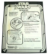 Vintage 1977 Kenner Star Wars TIE Fighter Original Instruction Sheet EX - £36.18 GBP