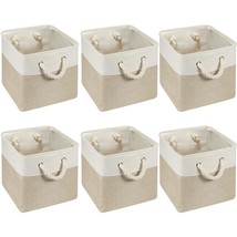 6 Pieces Cube Storage Bins Small Foldable Storage Cube Baskets With Stur... - £55.94 GBP