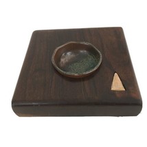 Icarus Rising Designs 8 1/2&quot; Square Heavy Wood Embedded Bowl - £38.36 GBP