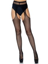 Leg Avenue Women&#39;s Plus Size Suspender Pantyhose, Black Fishnet, 1X - £11.92 GBP
