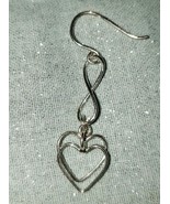 HEART DANGLE EARRING SINGLE EARRING EAR RING VALENTINE I LOVE YOU - $16.65 CAD