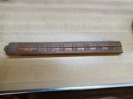 Vintage Stanley Ruler Wooden Folding No. 66 1/2 Boxwood &amp; Brass 36&quot; Wood Repair - £11.69 GBP