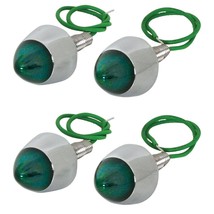 Green Lighted Chrome Bullet License Plate Fasters Bolts Hot Rod Rat Stre... - £1,578.28 GBP