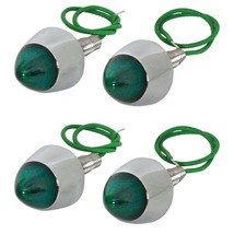 Green Lighted Chrome Bullet License Plate Fasters Bolts Hot Rod Rat Stre... - £1,506.47 GBP