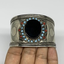 1.8&quot; Vintage Reproduced Lapis Turkmen Cuff Bracelet Tribal Small Round , B13367 - £15.96 GBP