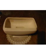 Vintage Off white RECTANGULAR PEDESTAL Ceramic Planter White - $27.59
