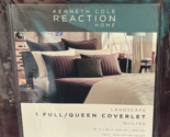 Kenneth Cole Landscape Full/Queen Quilted Velvet Coverlet Plum Hollywood Regency - $108.90