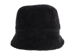 Vintage 90s Streetwear Blank Textured Knit Bucket Hat Cap Black Womens O... - $34.60