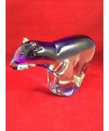 Gorgeous Art Glass Bear In Blue And Clear - $29.69