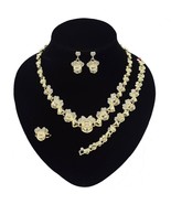 HUGS &amp; KISSES Children set Necklace bracelet Earrings Ring Kids Set gold... - $552.47 MXN