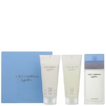 Light Blue by Dolce &amp; Gabbana 3 PC TRAVEL GIFT SET 3.3 oz + Cream + Gel Women - £150.12 GBP