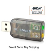 Usb 2.0 To 3D Audio Sound Card Microphone Headset Audio Adapter Card Bla... - $12.99