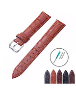 17mm Genuine Leather Watch Strap (+ Change Tool) - 17 mm Black/Brown Wat... - £6.96 GBP