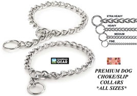 Premium Dog Training CHROME/STEEL Choke Chain Correction Collar*All Sizes*U Pick - £8.75 GBP+