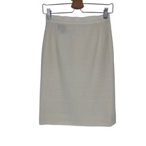 Emanuel Ungaro Parallele Paris Straight Skirt Sz 8 Ivory Textured Classic - £37.10 GBP