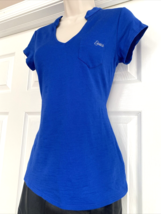 New Guess Women&#39;s Pullover Marie Top Wild Atlantic Blue Short Sleeve C2 - £15.81 GBP