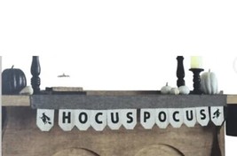 Halloween Hocus Pocus Mantle Scarf 17.5x50&quot; Witch Gray Ivory Black - £19.95 GBP