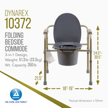 Dynarex 3 in 1 Portable Folding Bedside Commode Toilet Chair, Raised Toi... - $89.99