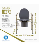 Dynarex 3 in 1 Portable Folding Bedside Commode Toilet Chair, Raised Toi... - $123.07 CAD