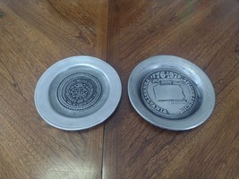Bicentennial Plates PHILADELPHIA Pennsylvania Dura Cast Pewter 1776-1976 Vtg - £14.50 GBP