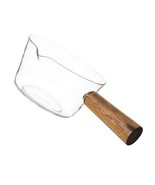 Noodle Pot Clear Glass Pot Milk Pan With Wooden Handle Borosilicate Glas... - £36.05 GBP