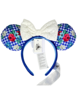 NWT Disney Parks Gingham Cottage Flower Checkered Minnie Mouse Ears Head... - £18.26 GBP