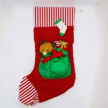 Russ Christmas Stocking With Bear &amp; Gift Pocket 16&quot; - $111.49 MXN
