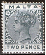 ZAYIX Malta 10 HR 2p gray Queen Victoria Royalty  080522S06 - £8.19 GBP