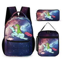Mondxflaur Cartoon Backpacks for School Kids Lunch Bag and Pencil Cases Set - £37.74 GBP