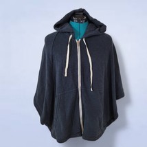 Aritzia Wilfred Free Caron Cape Zip up Hoodie Poncho in Heather Black - XS - £45.81 GBP