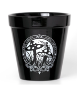 Alchemy Gothic Magic Garden Mushrooms Fairy Black Plant Pot Kitchen Bake... - $20.94
